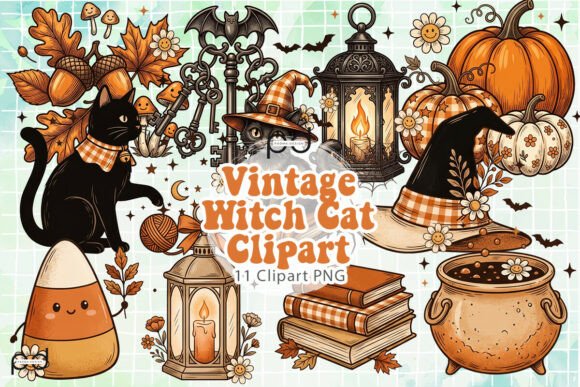 Download Vintage Witch Cat Graphics - Cat graphics Collection