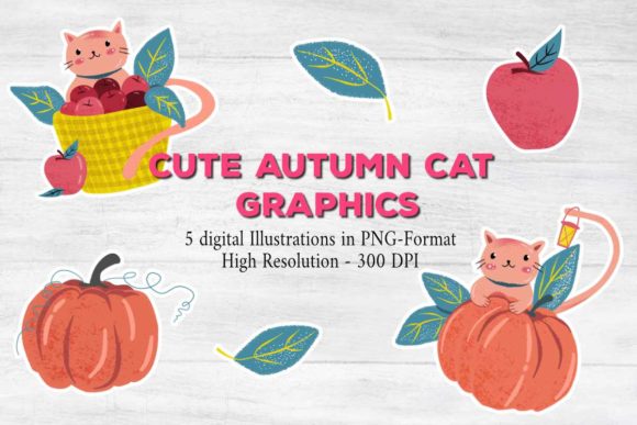 Download Cute Autumn Cat Graphics - Cat graphics Collection